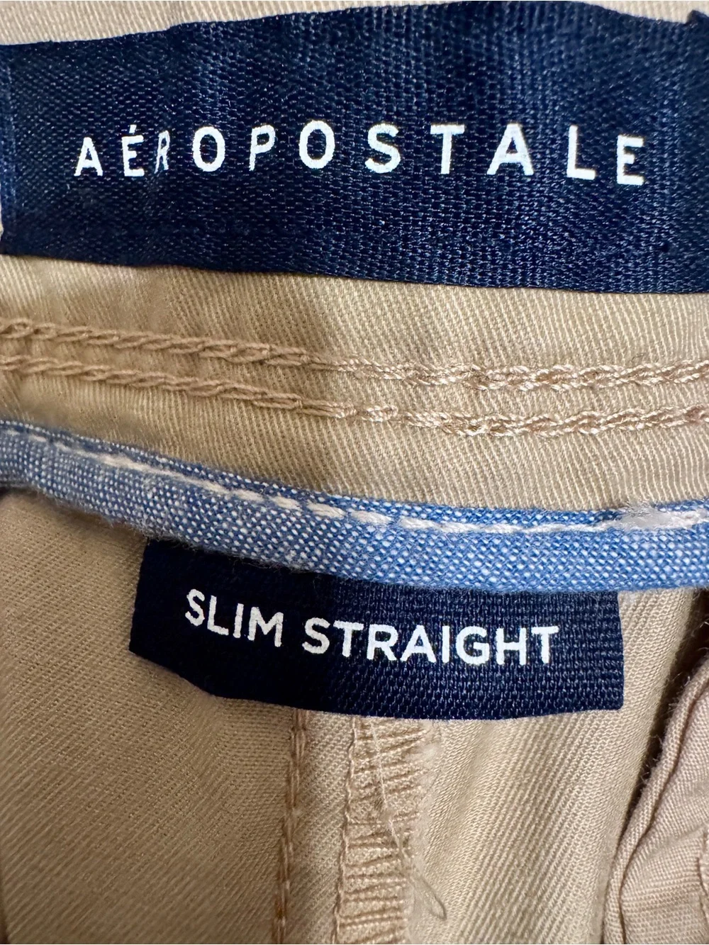 Aeropostale Men's Khaki Slim Chino Pants